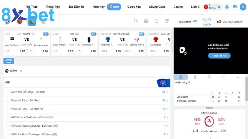 Thể thao 8xbet - Nơi tận hưởng những trận cầu kịch tính nhất Sảnh thể thao 8xbet có gì đặc biệt?